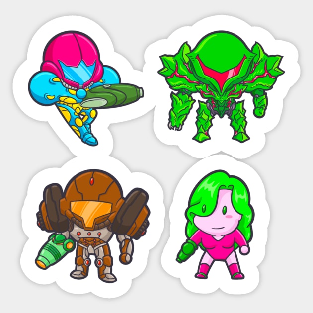 Chibi Metroid (Pack 5) Sticker by DrawingsFromHell